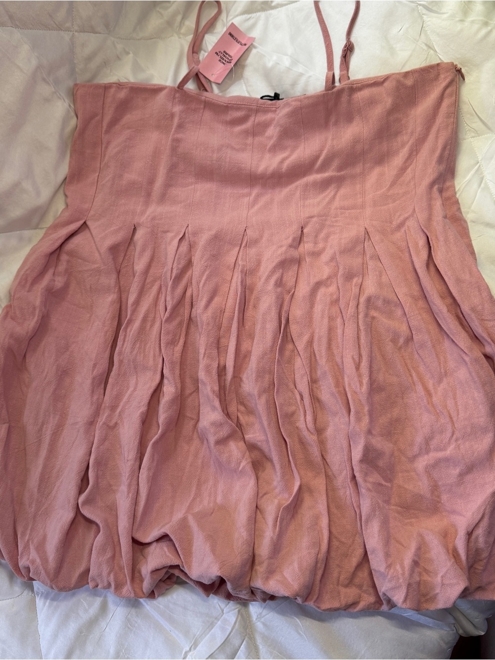 PrettyLittleThing Blush Pink Textured Fit & Flare Mini Dress - Picture 3 of 11